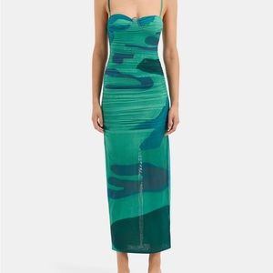 BNWOT Sir the label Frankie gathered midi dress size 0 fits like xs